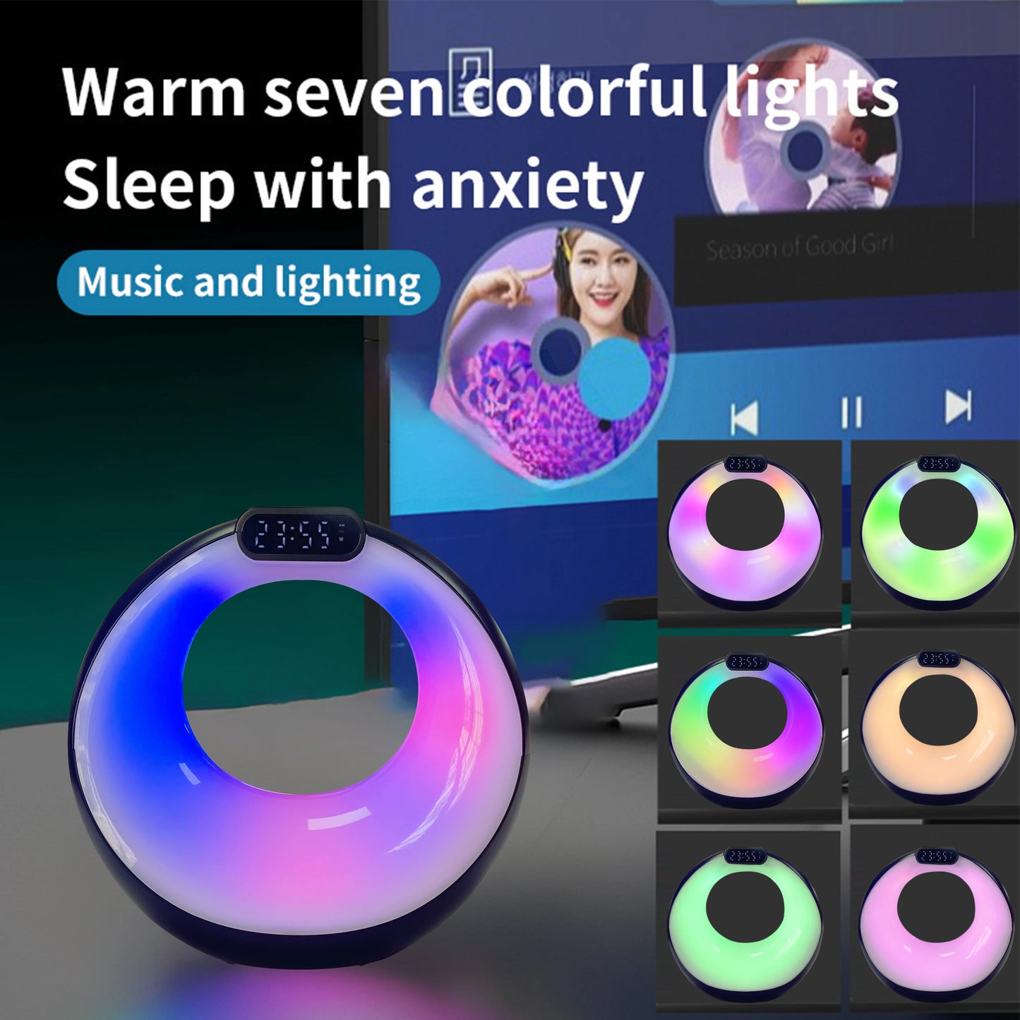 Factory Price Wireless Speaker Hands Free LED RGB Alarm Color Bass Speaker Lamp Portable Stereo MP3 Music Player