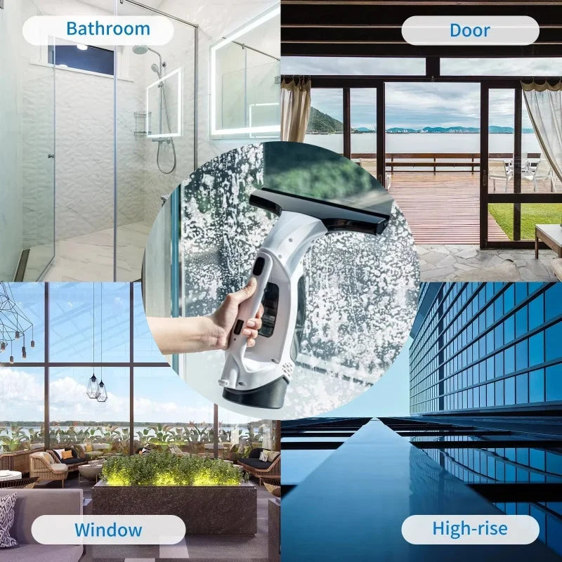 Home Cleaning Electric Window Cleaner Glass Window Cleaning Tool Car Glass Wiper Rechargeable Home Cleaning Tool with Handle