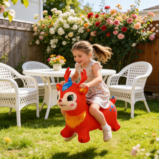 Animal Hopper Inflatable Ride On Horse Bouncer Kids Jumping Hopping Animal Toys For Outdoor Home Preschool Classroom Playroom