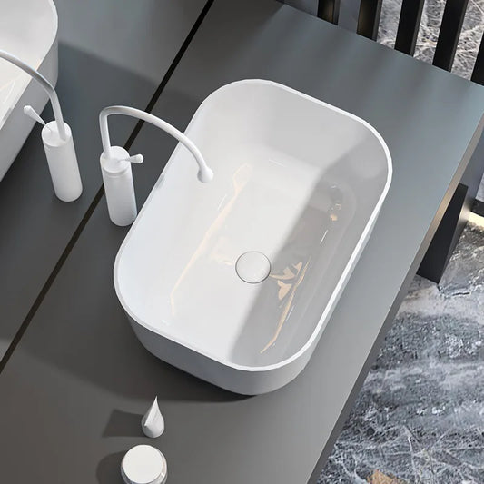 On-stage basin Ceramic basin Wash basin Household deepened large size bathroom Balcony anti-splashing water