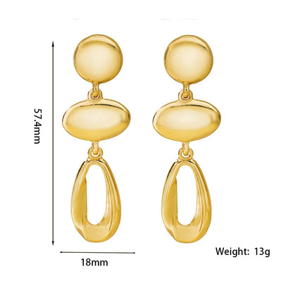 USA Stock New Arrival Trendy Gold Plated Pearl Drop Earrings for Women Minimalist Geometric Hoop Earrings Jewelry