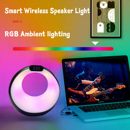 Factory Price Wireless Speaker Hands Free LED RGB Alarm Color Bass Speaker Lamp Portable Stereo MP3 Music Player