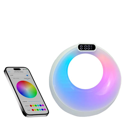 Factory Price Wireless Speaker Hands Free LED RGB Alarm Color Bass Speaker Lamp Portable Stereo MP3 Music Player