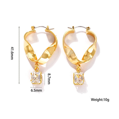 USA Stock New Arrival Trendy Gold Plated Pearl Drop Earrings for Women Minimalist Geometric Hoop Earrings Jewelry