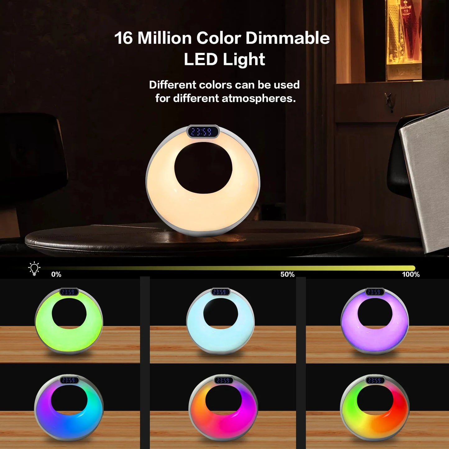 Factory Price Wireless Speaker Hands Free LED RGB Alarm Color Bass Speaker Lamp Portable Stereo MP3 Music Player