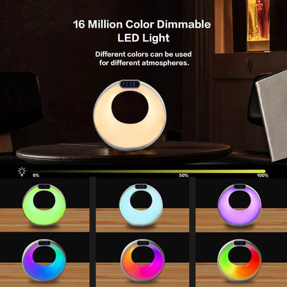 Factory Price Wireless Speaker Hands Free LED RGB Alarm Color Bass Speaker Lamp Portable Stereo MP3 Music Player