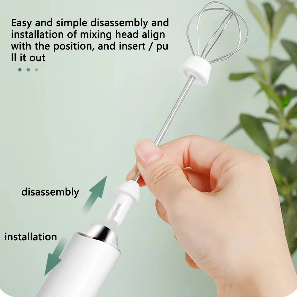 Electric egg beater, portable milk frother, dual stick USB rechargeable handheld beverage, coffee blender, jam maker, food blend