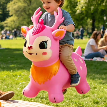 Animal Hopper Inflatable Ride On Horse Bouncer Kids Jumping Hopping Animal Toys For Outdoor Home Preschool Classroom Playroom