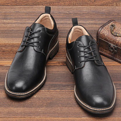 Size 40-46 Men's Casual Leather Shoes Comfortable Fashion Brand Derby Shoes