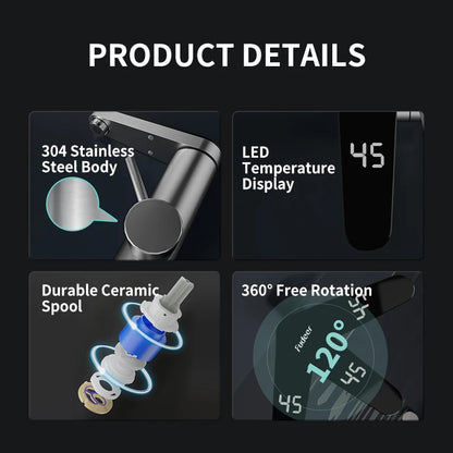 Fudeer 3400W 220V Electric Kitchen Water Heater Tap Instant Hot Stainless Steel Water Faucet Heater Cold Heating Faucet