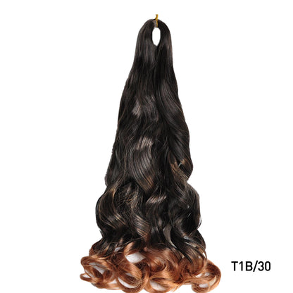 French Curls Braiding Hair Extensions Synthetic Hair Loose Wave Spiral Curl Braids High Temperature Ombre Pre Stretched Hair
