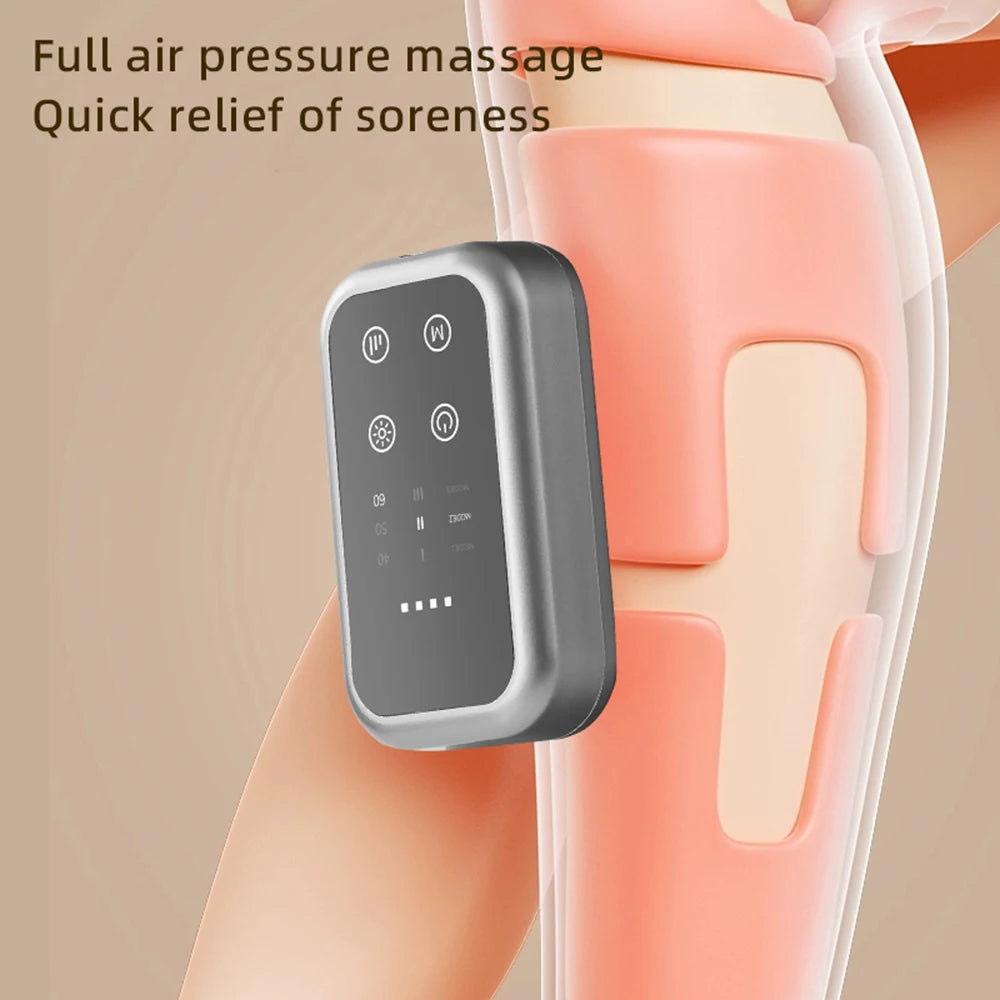 1PC Cordless Leg Massager with Air Compression & Heat 3 Air Pressure Smart Constant Warm Compress Calf Knee Arm Full 360° Wrap