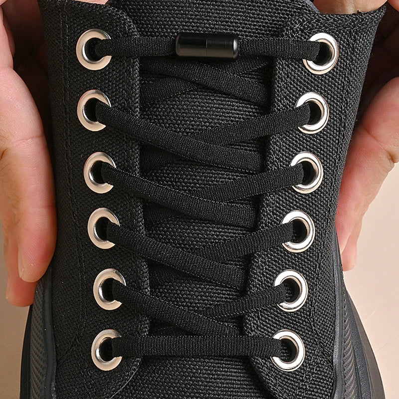 Elastic No Tie Shoelaces Semicircle Lazy Quick Laces Metal Lock Shoe Strings for Kids Adult Sneakers