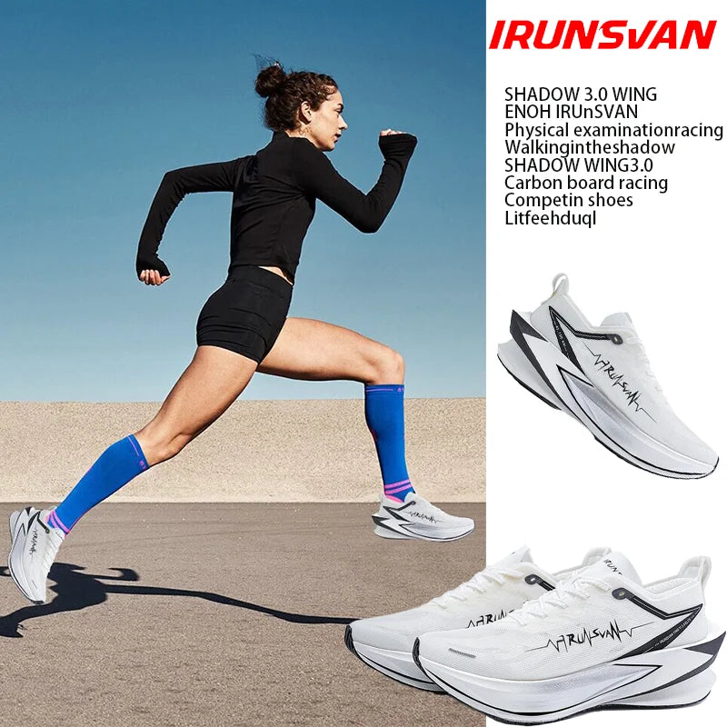 IRUNSVAN T800 Carbon Plate Sports Shoes Professional Marathon Racing Running Shoes for Man Cushioning Trainers Outdoor Athletic