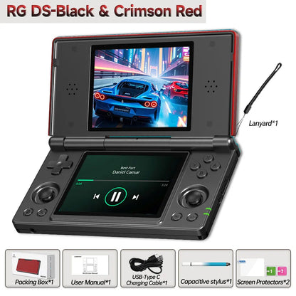 Anbernic RG DS Retro Video Game Console 4 Inch IPS Dual Multi-touch Screen Android 14 Flip Game Player RGDS For Christmas Gift