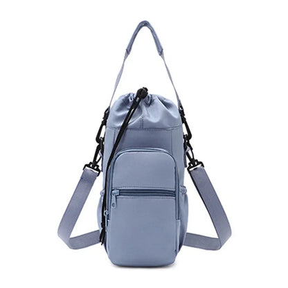 Portable Water Bottle Bag with Adjustable Strap Thermal Mugs Insulated Protective Cover Phone Pocket Outdoor Sports Travel Bag