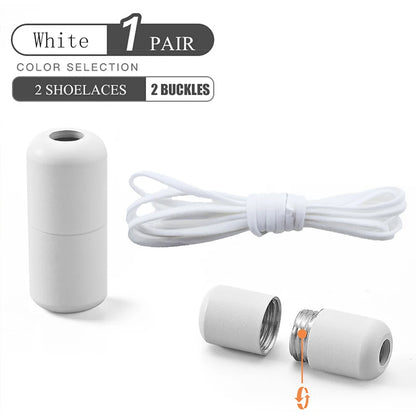 Elastic No Tie Shoelaces Semicircle Lazy Quick Laces Metal Lock Shoe Strings for Kids Adult Sneakers