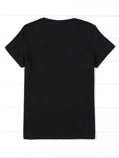 Women's fashion temperament solid color, crew neck, short sleeves, casual commuting T-shirt