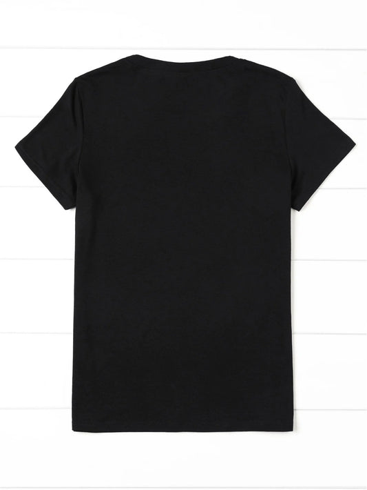 Women's fashion temperament solid color, crew neck, short sleeves, casual commuting T-shirt