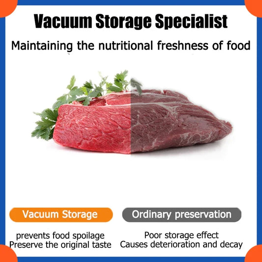 Vacuum Sealer Kitchen Food Storage Dry/Wet Food Vacuum Packing Machine Household Fresh Food Packing Machine Built-in Cutter