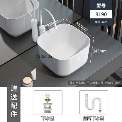 On-stage basin Ceramic basin Wash basin  Household deepened large size bathroom Balcony anti-splashing water