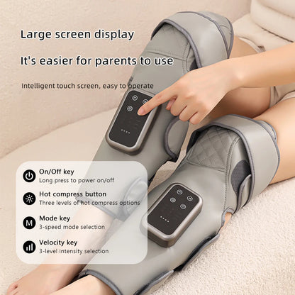 1PC Cordless Leg Massager with Air Compression & Heat 3 Air Pressure Smart Constant Warm Compress Calf Knee Arm Full 360° Wrap