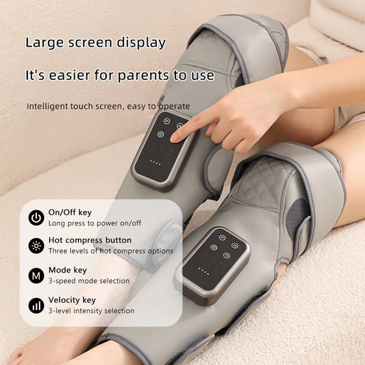 1PC Cordless Leg Massager with Air Compression & Heat 3 Air Pressure Smart Constant Warm Compress Calf Knee Arm Full 360° Wrap