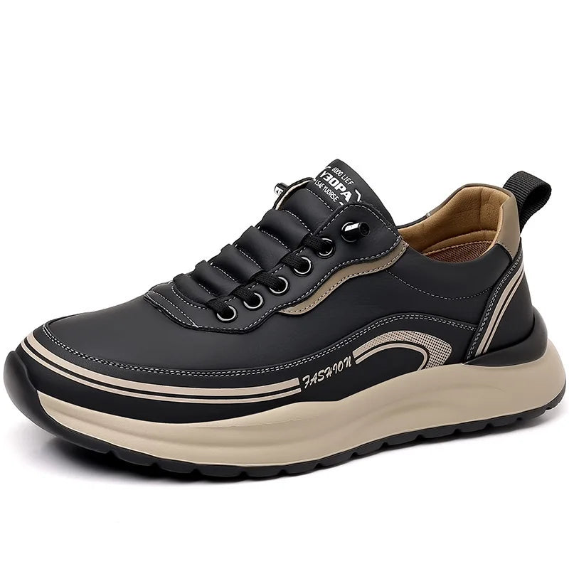 Mens Leather Casual Shoes Slip On Comfortable Breathable Lightweight Non Slip Waterproof Loafers for Wholesale