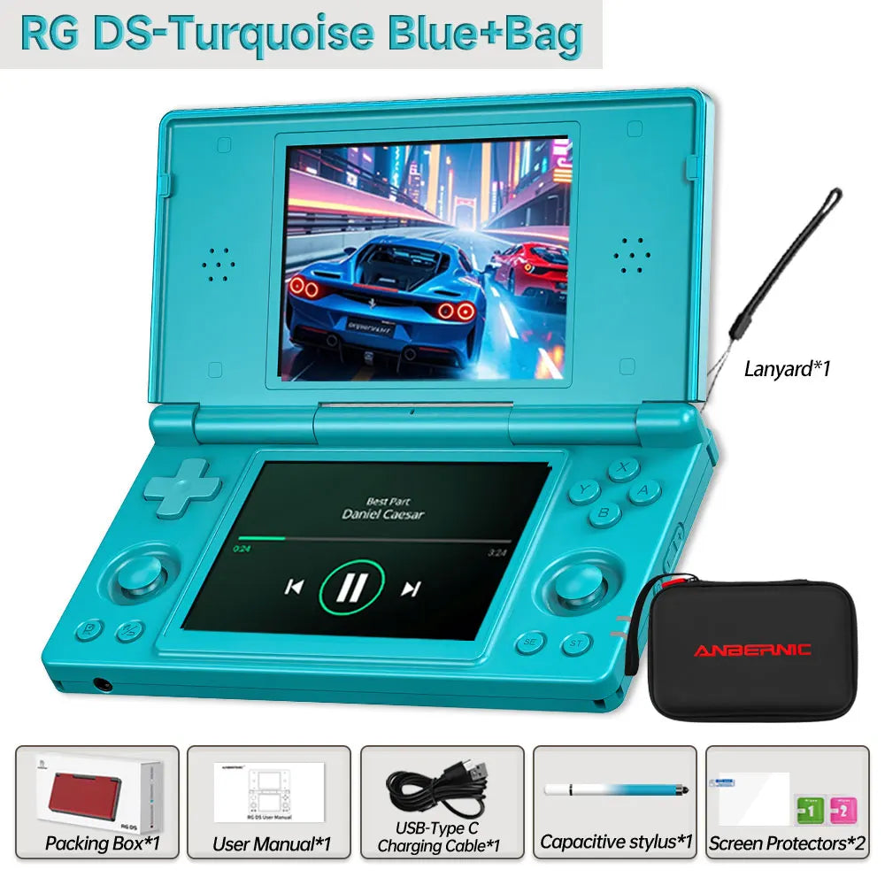 Anbernic RG DS Retro Video Game Console 4 Inch IPS Dual Multi-touch Screen Android 14 Flip Game Player RGDS For Christmas Gift