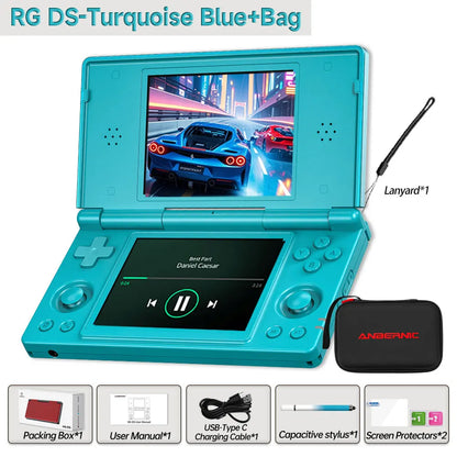 Anbernic RG DS Retro Video Game Console 4 Inch IPS Dual Multi-touch Screen Android 14 Flip Game Player RGDS For Christmas Gift