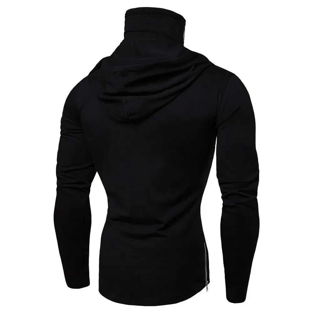 Ninja Mask Long Sleeved Hoodie Men Autumn Streetwear Large Open-forked Hip Hop Mens Sweatshirts Tops Gym Hooded Sudaderas Hombre