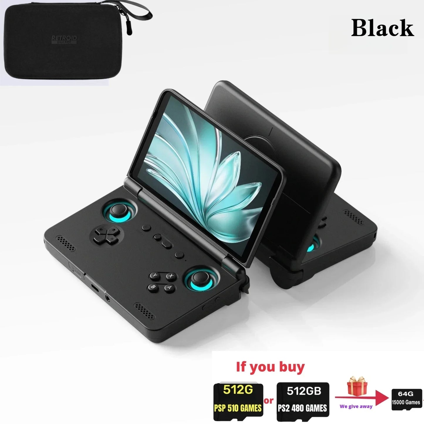 Retroid Pocket Flip 2 Retro Handheld Game Console Video Game Console 5.5Inch AMOLED Touch Screen SD865 8G+128G Android13 PSP PS2