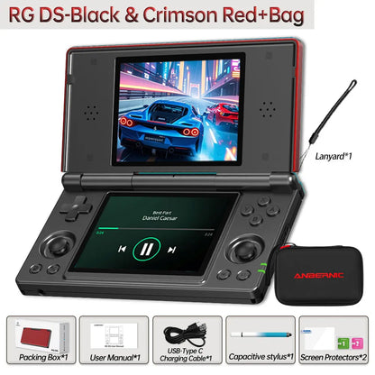 Anbernic RG DS Retro Video Game Console 4 Inch IPS Dual Multi-touch Screen Android 14 Flip Game Player RGDS For Christmas Gift