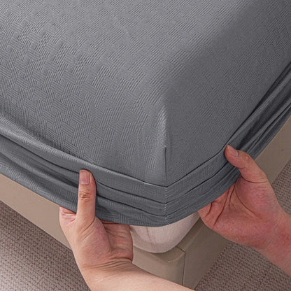 New Embossed Brushed Microfiber Fitted Sheet Deep Pocket 360° with Elastic Band Soft Breathable Queen King Mattress Cover 5-28cm