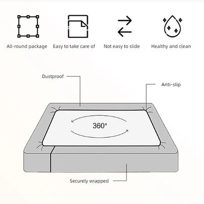 New Embossed Brushed Microfiber Fitted Sheet Deep Pocket 360° with Elastic Band Soft Breathable Queen King Mattress Cover 5-28cm