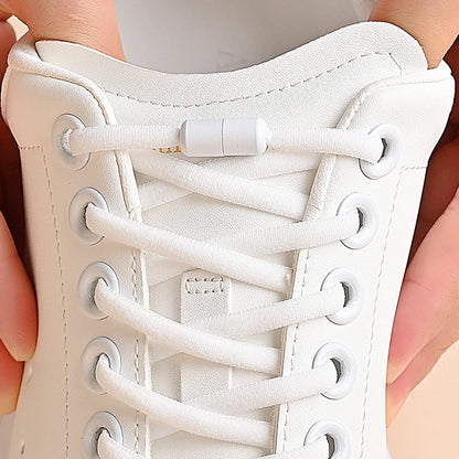 Elastic No Tie Shoelaces Semicircle Lazy Quick Laces Metal Lock Shoe Strings for Kids Adult Sneakers