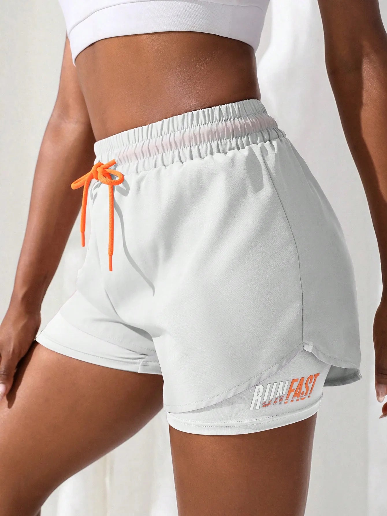 Women's High Rise Yoga Shorts With Elastic Proximity Control Running Shorts, Fake Two Pieces Pants