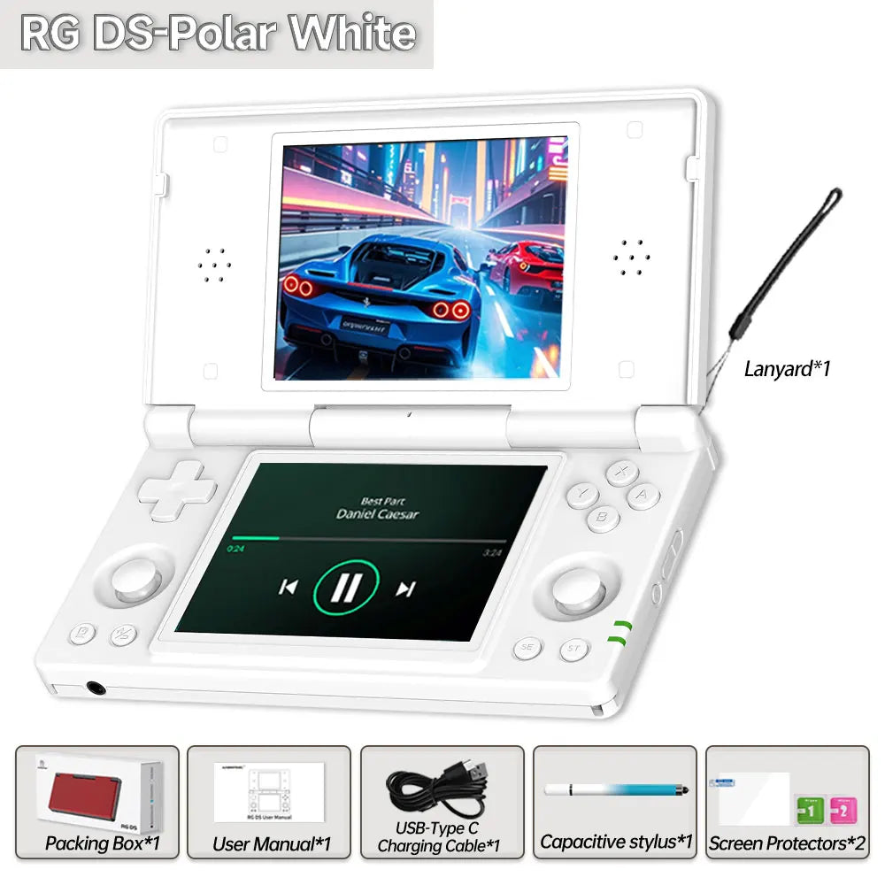 Anbernic RG DS Retro Video Game Console 4 Inch IPS Dual Multi-touch Screen Android 14 Flip Game Player RGDS For Christmas Gift