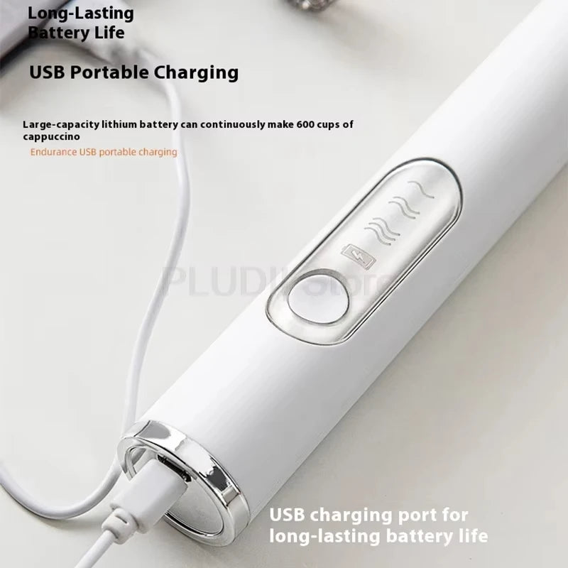 Electric egg beater, portable milk frother, dual stick USB rechargeable handheld beverage, coffee blender, jam maker, food blend