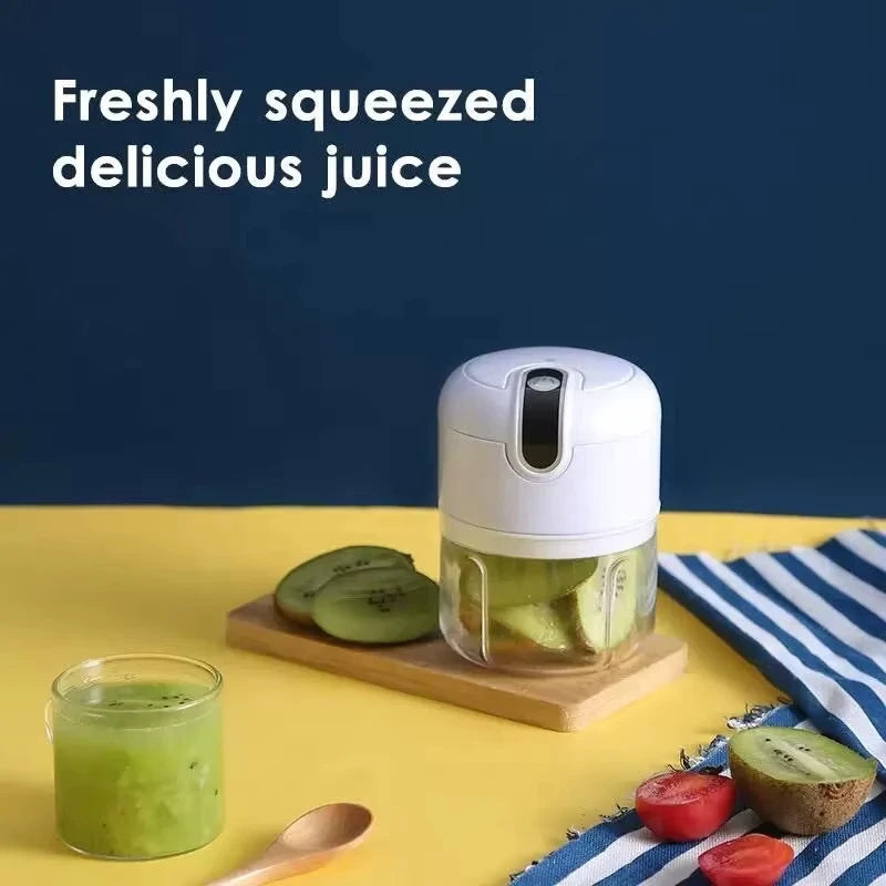 Garlic puree machine, electric garlic chopper, 250mL vegetable chili meat ginger grinder, durable kitchen charging mixer