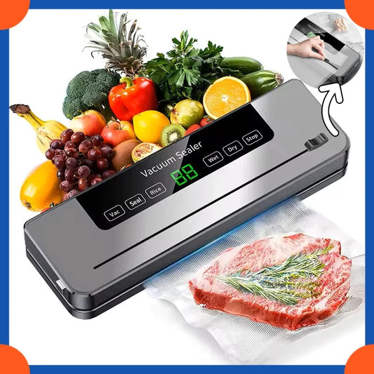 Vacuum Sealer Kitchen Food Storage Dry/Wet Food Vacuum Packing Machine Household Fresh Food Packing Machine Built-in Cutter