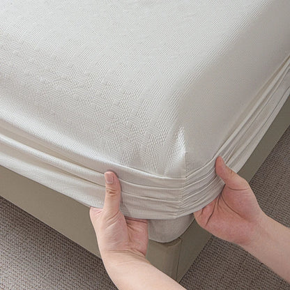 New Embossed Brushed Microfiber Fitted Sheet Deep Pocket 360° with Elastic Band Soft Breathable Queen King Mattress Cover 5-28cm