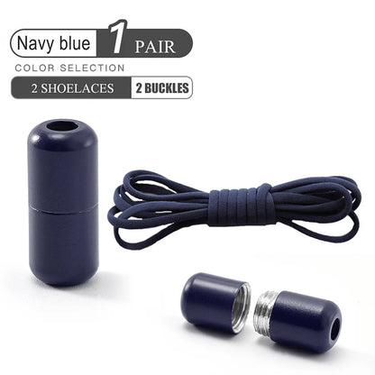 Elastic No Tie Shoelaces Semicircle Lazy Quick Laces Metal Lock Shoe Strings for Kids Adult Sneakers