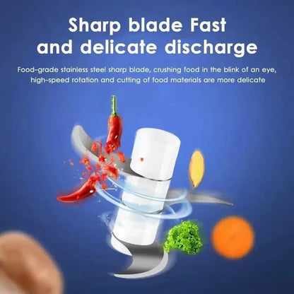 Garlic puree machine, electric garlic chopper, 250mL vegetable chili meat ginger grinder, durable kitchen charging mixer