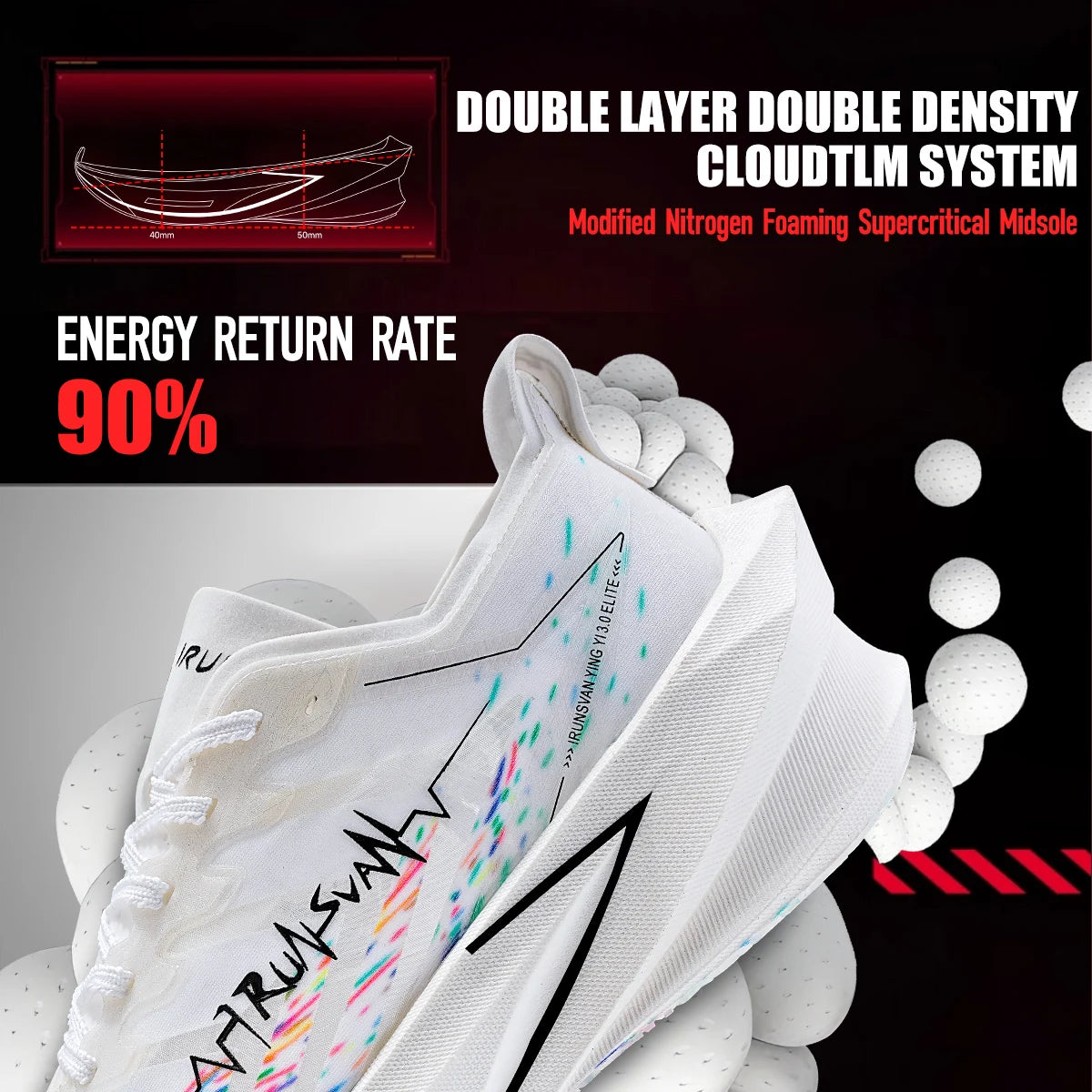 IRUNSVAN T800 Carbon Plate Sports Shoes Professional Marathon Racing Running Shoes for Man Cushioning Trainers Outdoor Athletic