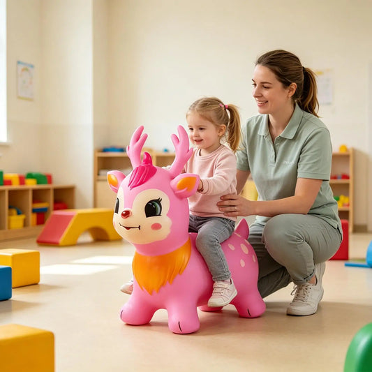 Animal Hopper Inflatable Ride On Horse Bouncer Kids Jumping Hopping Animal Toys For Outdoor Home Preschool Classroom Playroom
