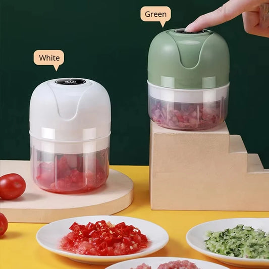 Garlic puree machine, electric garlic chopper, 250mL vegetable chili meat ginger grinder, durable kitchen charging mixer