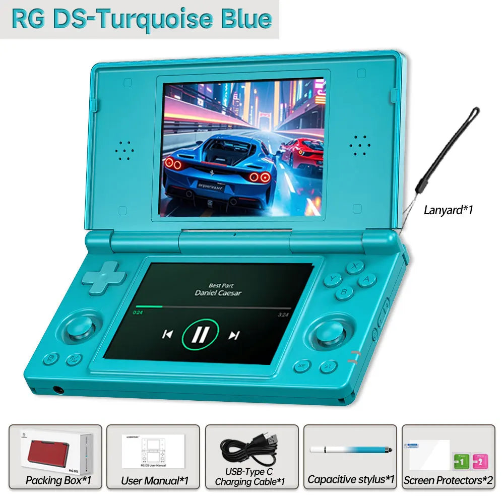 Anbernic RG DS Retro Video Game Console 4 Inch IPS Dual Multi-touch Screen Android 14 Flip Game Player RGDS For Christmas Gift
